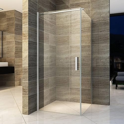 Aloni Duschkabine Eckdusche Schwingtür 6mm Klarglas 80x80x190cm