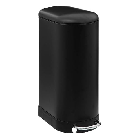 5five - slim-pedal-mülleimer metall 30l "ariane" schwarz
