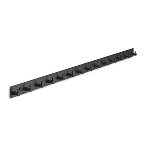 Brute Strength - Garderobenständer - 13 Haken - 88 cm - Edelstahl - Türhaken für Küche, Hakenleiste schwarz, Wandgarderobe, Bad, Wohnzimmer und Flur für Mützen Schals Handtaschen - Handtuchhaken