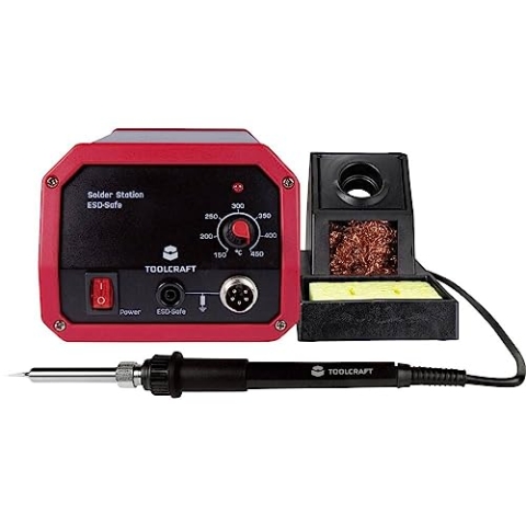 TOOLCRAFT ST-50A Lötstation I Keramikheizelement I Potenzialausgleichsbuchse I Temperatur regelbar 150-450 °C I Aluminiumgehäuse I Lötspitzenreiniger I I Soldering Tool