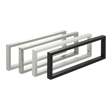 SOTECH 2 Stück Waschtischkonsolen WK500 mm schwarz matt, Design-Waschtischhalterung, stabile Wandkonsolen, Konsolenträger für Aufsatz-Waschschale, Handtuchreling