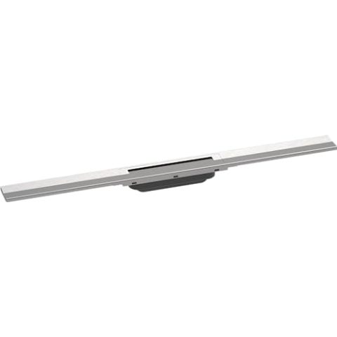 hansgrohe Fertigset Duschrinne RainDrain Flex, Abflussrinne 800mm, Bodenablauf Dusche kürzbar, Edelstahl gebürstet