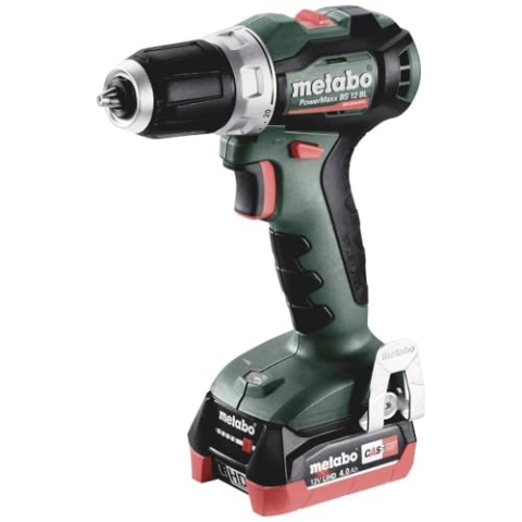 Metabo PowerMaxx BS 12 BL Akku-Bohrschrauber (12V 2x4Ah LiHD- Ladegerät ASC 55- metaBOX 118, mit LED-Arbeitslicht) 601044800