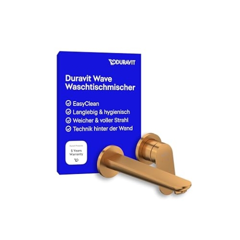 Duravit Wave Waschtischarmatur, Unterputz, Wasserhahn Bad, Armatur Waschbecken, Bronze Gebürstet