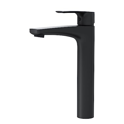 AM.PM GEM FGA92022 Waschtischarmatur Hoch, Wassehhahn Bad mit Hohem Auslauf 220mm, Mischbatterie Waschbecken, Einhebelmischer für Badezimmer, Badarmatur, Schwarz matt
