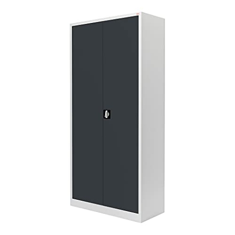 STIER Universalschrank mit 4 Fachböden à 40 kg Tragkraft, 1800x800x380mm, verschließbar, anthrazitgrau, verschweißt