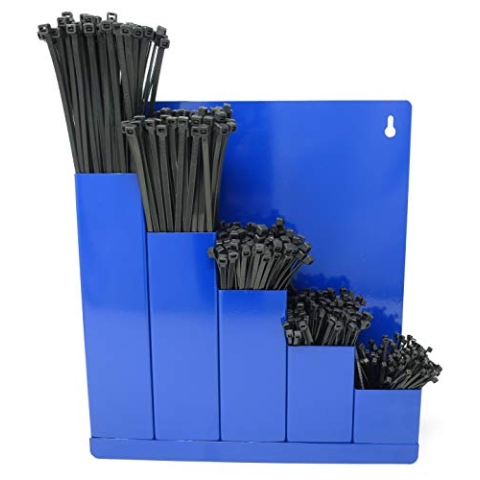 Kabelbinder-Ordnungsbox aus Stahl, inkl. 500 Kabelbindern schwarz