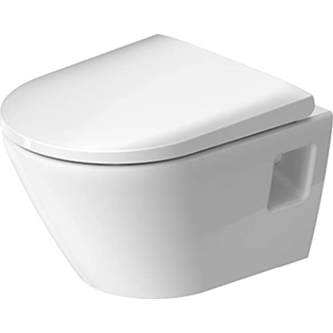 Duravit D-Neo Wand-Tiefspül-WC-Set Compact Rimless 480 mm, Weiß, 45870900A1