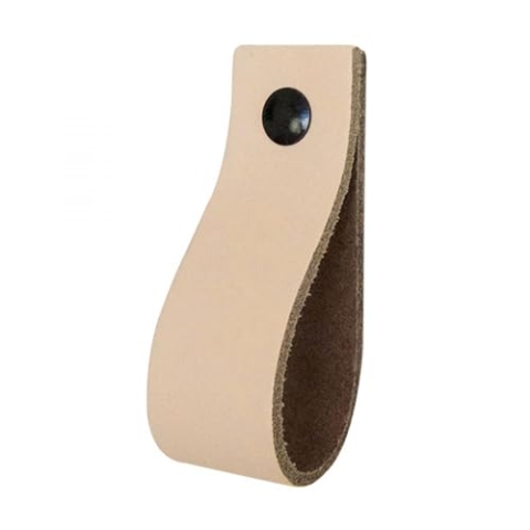 Handles and more - 6 x Ledergriffe für Möbel - Natürlich - Größe L 22,2cm - inkl. 3 Schraubenfarben - Schrankgriffe Leder - Türgriffe Leder - Ledergriffe für Schuhschrank & Schublade - Lederschlaufen