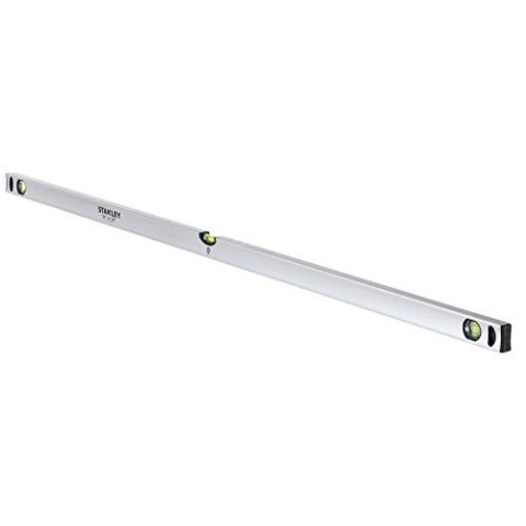 Stanley Wasserwaage Klassik (150 cm Länge, magnetisch, schlagfeste Blocklibelle, große Seitenlibelle) STHT1-43115, Weiß