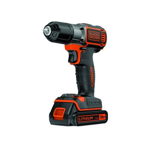 Black+Decker 18 V/ 1,5 Ah Li-Ion Akku-Bohrschrauber Autosense, Ladegerät, Koffer, ASD184K