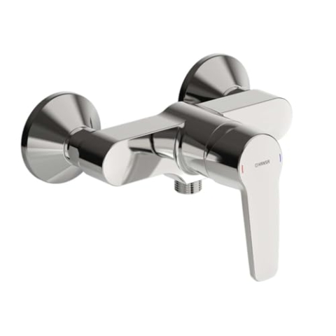 Hansa 51450163 Badewanne/Brause Mischbatterie für Wandaufbau HANSAPINTO | Armaturenkörper aus entzinkungsarmen Messing, einstellbare Heißwassersperre | 17l/min bei 3 bar