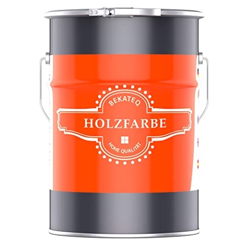 BEKATEQ Holzschutzfarbe 5l Schwarz auf Wasserbasis I Holzfarbe für innen und außen I Parkettlack, Türlack, Treppenlack, Zaunfarbe & mehr I Hochdeckender Wetterschutzlack für Holz BE-420