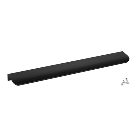SOTECH 10 Stück Möbelgriffe Blankett Tommy schwarz gebürstet 300 mm Hinterschraubgriffe für rückseitige Montage inkl. Befestigungsschrauben