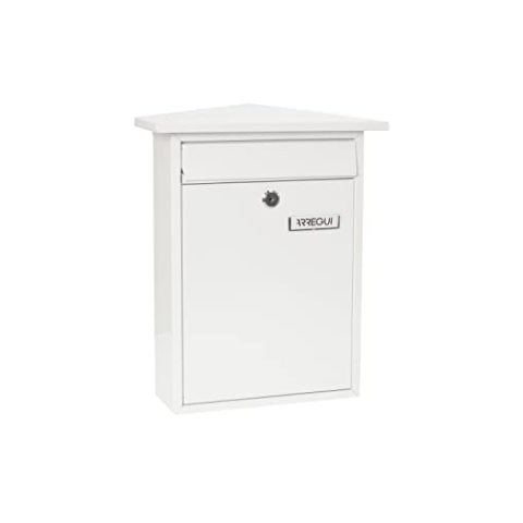 Arregui Home E5711 Individueller Briefkasten aus Stahl, Größe M (DIN A4), Weiß