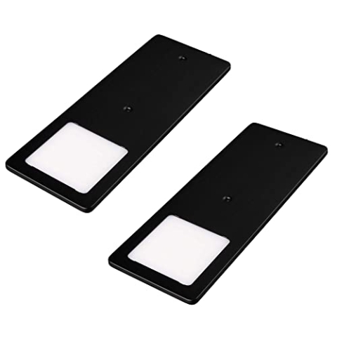 kalb | LED Unterbauleuchten schwarz 5W- sehr flache Küchenleuchte Einbaustrahler Einbauspot, Auswahl:2er Set warmweiss
