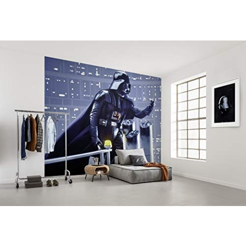 Komar Vlies Fototapete Star Wars Classic Vader Join the Dark Side | Größe: 300 x 250 cm (Breite x Höhe), Bahnbreite 50 cm | Tapete, Wandbild, Dekoration, Kinderzimmer | DX6-071, blau, schwarz