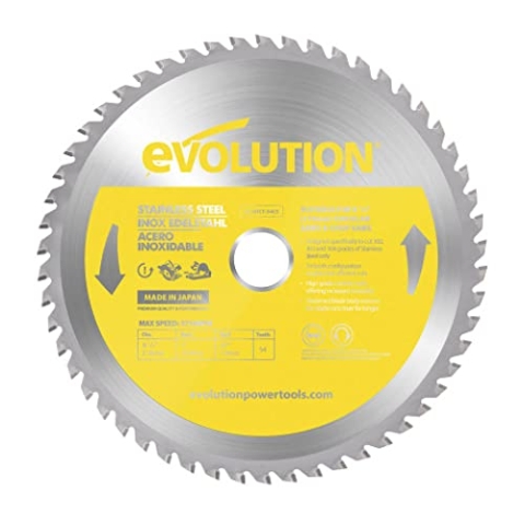 Evolution S210TCT-54CS - 210 mm Sägeblatt zum Schneiden von Edelstahl - Metall-Sägeblatt mit 54 Zähnen und Hartmetallbestückung erzeugt praktisch keine Hitze, Grate oder Funken