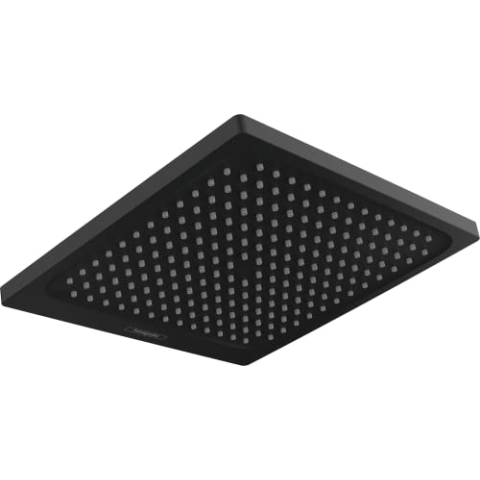 hansgrohe Crometta E - Kopfbrause, eckige Duschbrause (240 x 240 mm), Regendusche mit 1 Strahlart für Wand- oder Deckenmontage, Brausekopf mit Antikalk-Funktion, Mattschwarz, 26726670