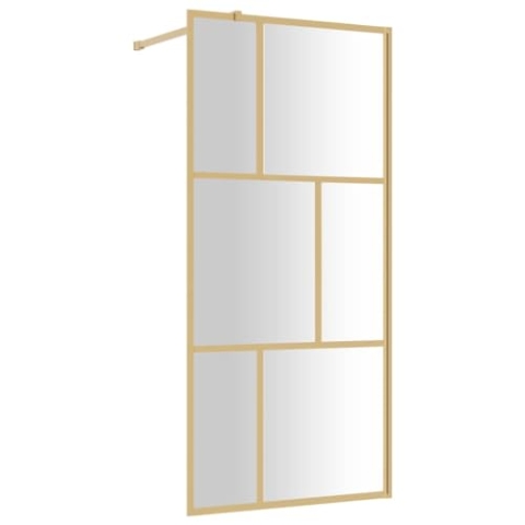 vidaXL Duschwand, Duschrückwand für Begehbare Dusche, Duschabtrennung aus Sicherheitsglas, Duschtrennwand Duschkabine, ESG Klarglas Golden
