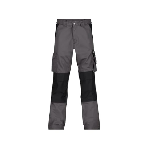 DASSY® Boston Zweifarbige Arbeitshose mit Kniepolstertaschen - Größe 48 - ZEMENTGRAU/SCHWARZ