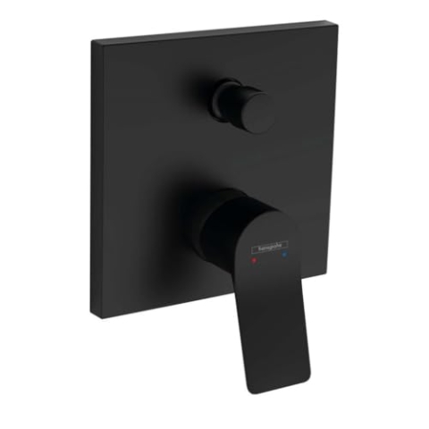 hansgrohe Wannenarmatur Vivenis, Unterputz Badarmatur für 2 Funktionen, Mattschwarz