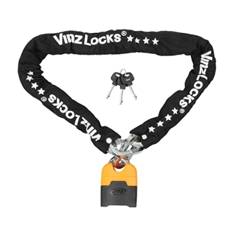 VINZ Makalu Kettenschloss| ART 4 Zertifikat | Motorrad Schloss Moped Schloss Roller & E-scooter ø11mm | Motorradschloss Kette & Panzerschloss | 120-300 cm (150 cm)