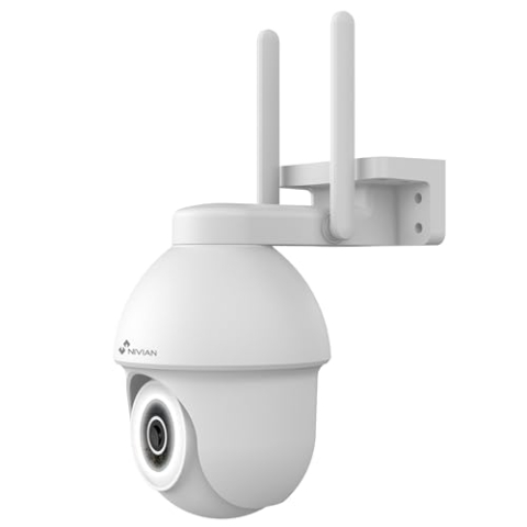 NIVIAN – 2,4 GHz Half4K 2560 x 1440 WiFi PTZ-Kamera | Farbiges Nachtleben | Bewegungs- und Personenerkennung | Kompatibilität mit Alexa und Google Home | Tuya App Steuerung, Kunststoff