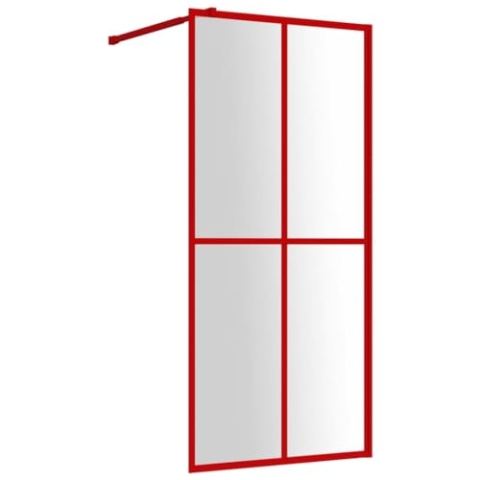 vidaXL Duschwand, Duschrückwand für Begehbare Dusche, Duschabtrennung aus Sicherheitsglas, Duschtrennwand Duschkabine, ESG Klarglas Rot