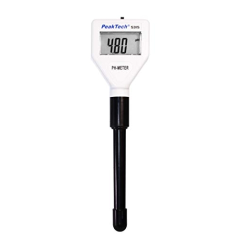 PeakTech 5315, pH Messgerät für Reagenzgläser, Aquarium, Pool und Wasseraufbereitung, pH Wert Checker mit Zubehör, 0.00 - 14.00 pH, extra dünne Sonde, 1 Stück