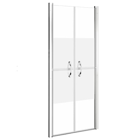 vidaXL Duschtür Nischentür Pendeltür Schwenktür Duschabtrennung Dusche Duschwand Duschkabine Glastür Alurahmen Halbmatt ESG 96x190cm