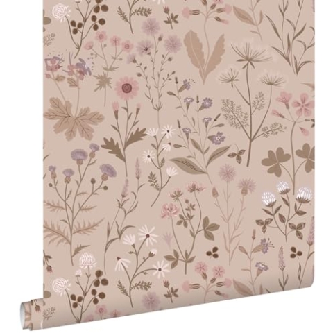 ESTAhome Tapete Feldblumen Violettrosa 0.53 x 10.05 m