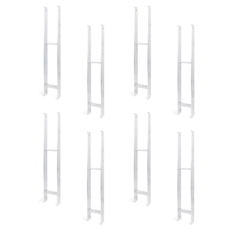 Alberts 208424 8er-Set H-Pfostenträger | feuerverzinkt | lichte Breite 121 mm | Gesamthöhe 800 mm | Materialstärke 6 mm