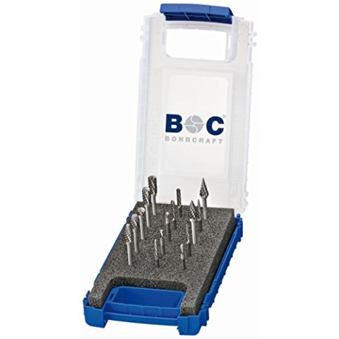 Bohrcraft HM-Kleinfrässtifte Set KF15 / Ø 3,0 + 6,0 mm / 15-teilig / 59001330015