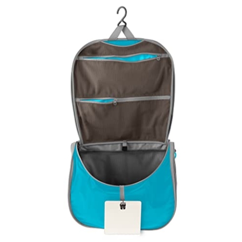 Sea to Summit - Kulturtasche zum Aufhängen L - Leicht & Wasserabweisend - Bruchsicherer Spiegel & Netztasche - Aus Ultra-SIL Nylon - Reißverschlüsse & Griffe - Reisen - Atoll Blue - 114g