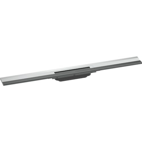 hansgrohe Fertigset Duschrinne RainDrain Flex, Abflussrinne 800mm, Bodenablauf Dusche kürzbar zur Wandmontage, Chrom