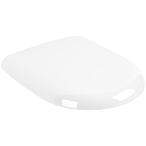 Villeroy & Boch Antao WC-Sitz, Toilettendeckel mit Absenkautomatik, abnehmbarer Toilettensitz aus bruchsicherem Duroplast, Klodeckel Original Ersatzteil, D-Form, Weiß Alpin, glänzend