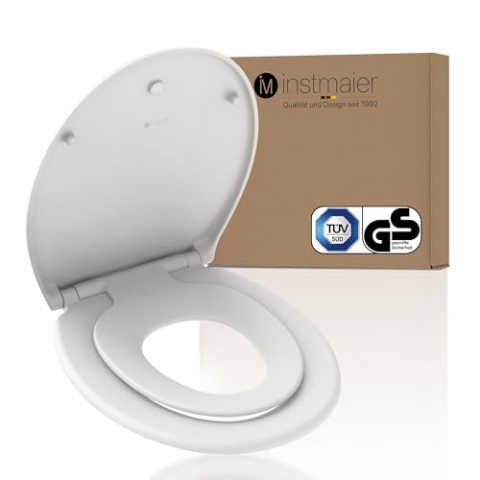 instmaier Family WC-Sitz | Toilettendeckel mit Absenkautomatik | Weiß | TÜV geprüft für höchste Sicherheit | Toilettensitz mit herausnehmbarem Kindersitz