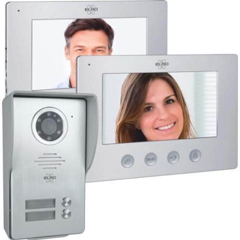 ELRO DV4000-2 Video-Türsprechanlage Kit │ 2 Wohnungen │ 1080P Full HD Kamera mit Nachtsicht │ 4-Draht Kabel │ 16 Klingeltöne