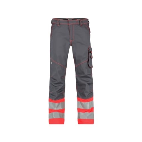 DASSY® Phoenix Warnschutzhose - Größe 52 - ZEMENTGRAU/NEONROT