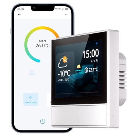 SONOFF NSPanel WLAN Smart Scene Display Wandschalter, WiFi Smart Lichtschalter, 2 Way Smart Home Zentrale Panel für Temperaturanzeige, Kompatibel mit Alexa & Google Home