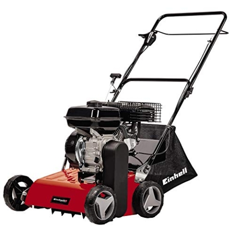 Einhell Benzin-Vertikutierer GC-SC 4240 P (bis 1.200 m², 4.2 kW, 4-Takt-Motor, kugelgelagerte Messerwalze mit 18 Stahlmessern, 8-stufige zentrale Arbeitstiefeneinstellung)