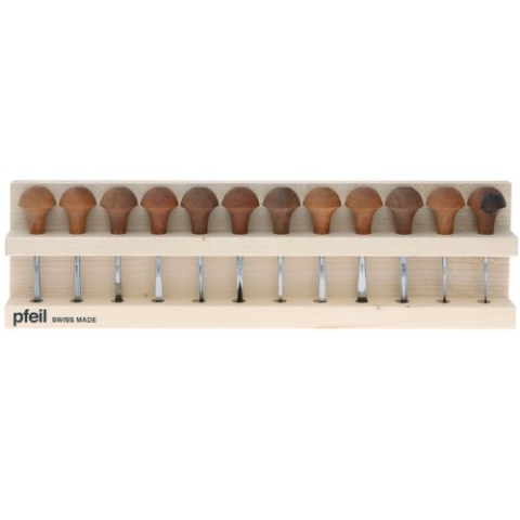 Pfeil 12-teiliger Linol- und Holzschnittmesser-Satz, Metall und Holz, Klassisch, Beidhändig, Wiederverwendbar, Pilzgriff, Meißel, Holzkonsolen-Aufbewahrungskoffer, Kunsthandwerk, Schnitzerei, Adults