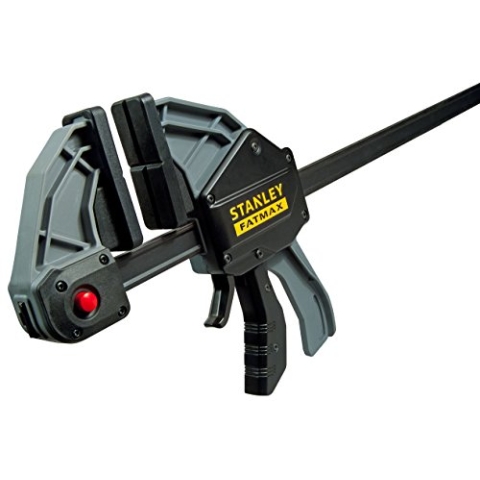 Stanley FatMax Einhandzwinge Extralang FMHT0-83242 (1.500mm Schienen-Länge, 270kg Spannkraft, verwindungssteife I-Profil-Schiene, leichtes Umstellen von Spannen auf Spreizen, abnehmbare Schutzkappen)