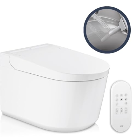 GROHE Sensia, Dusch-WC, Kombination aus Toilette und Bidet (mit zwei selbstreinigenden Duscharmen Anal- & Lady-Dusche, Massagestrahl, hygienische Keramikoberfläche, Fernbedienung), alpinweiß, 36507SH0