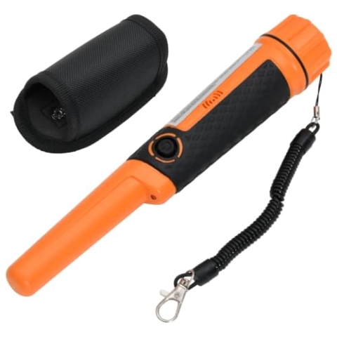 vidaXL Metalldetektor Pinpointer, Pin Pointer Metallsucher Untergrund 360°-Scan, Metallsuchgerät mit Taschenlampe Wasserdicht, Metall Detektor, Orange