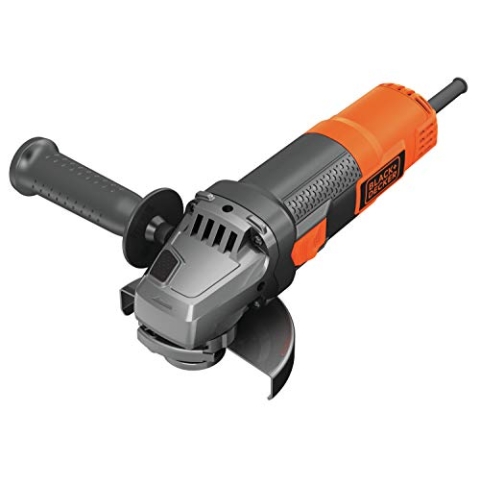 Black+Decker Winkelschleifer BEG210 (900 Watt, 115 mm Scheiben-ø, mit 3-Positionen-Zusatzhandgriff, für alle Standard-Trenn, Schleif- & Schrupparbeiten, inkl. Zubehör)