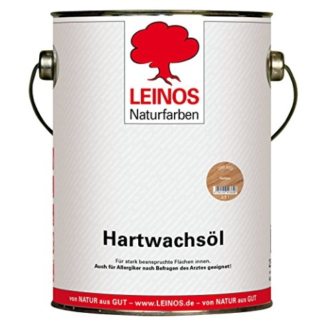 LEINOS 290 Hartwachsöl 2,5 Liter | farblos | sehr widerstandsfähige, seidenmatte Öl-Wachs-Harz-Beschichtung | Ideal für stark strapazierte Holzfußböden und Treppen