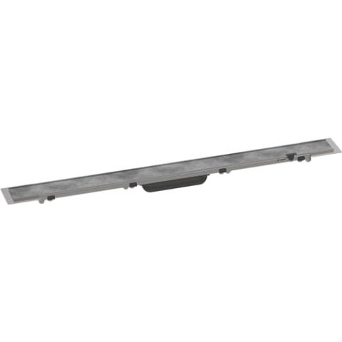 hansgrohe Fertigset Duschrinne RainDrain Rock, befliesbare Abflussrinne 800mm, Bodenablauf Dusche kürzbar