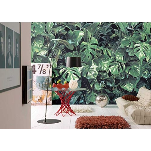 Komar Fototapete Verdure im Regenwald-Design | für Küche, Postertapete für Wohnzimmer, Schlafzimmer oder Badezimmer | Wandtapete in der Größe 368 x 254 cm | 8-333, grün